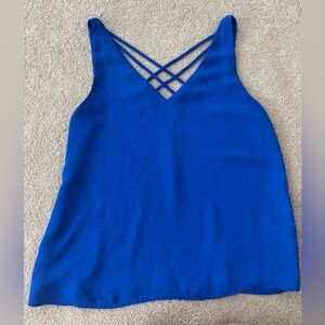 Express Royal Blue Strappy V-Neck Cami